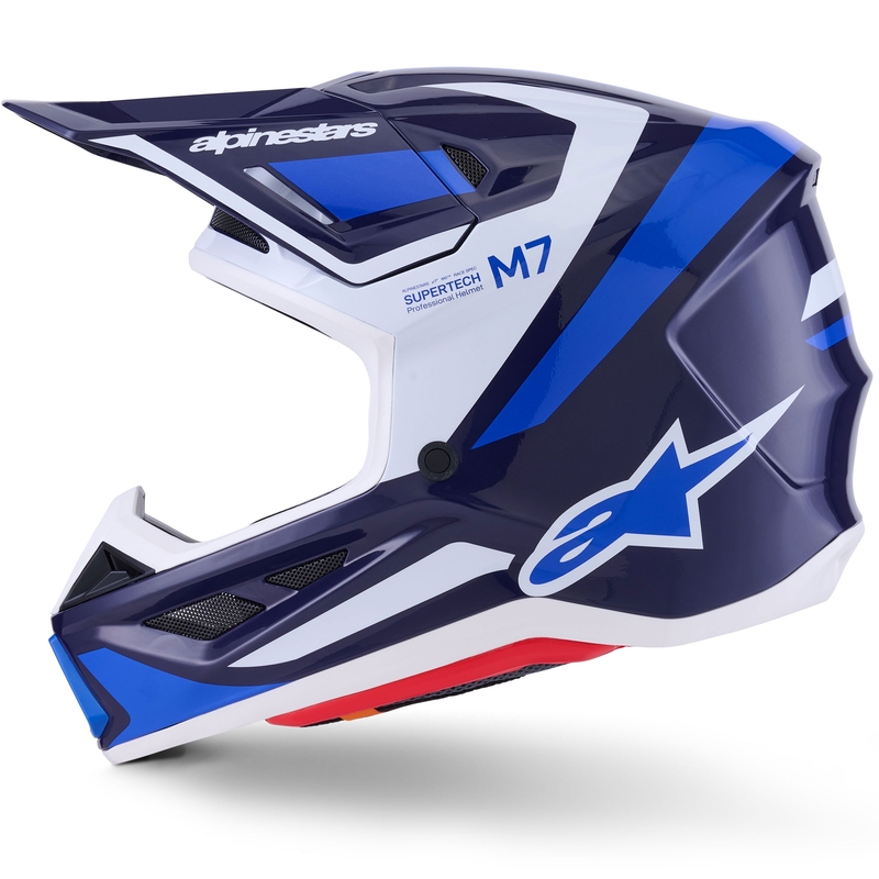 Cască motocross Alpinestars SM7 Rise albastru-alb