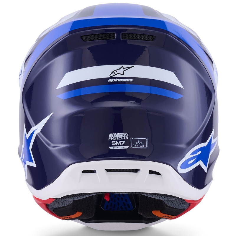 Cască motocross Alpinestars SM7 Rise albastru-alb