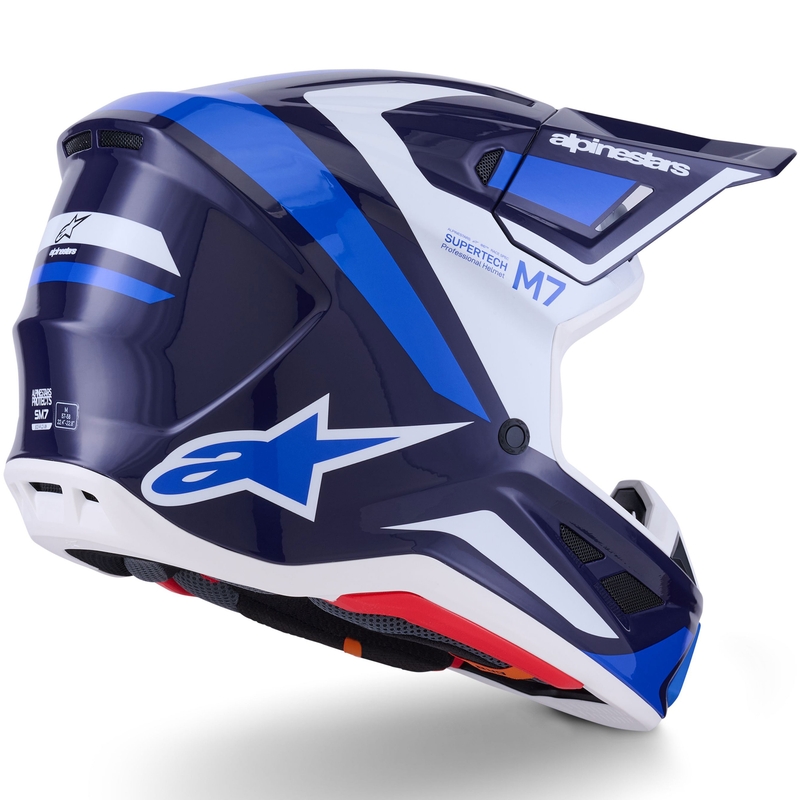 Cască motocross Alpinestars SM7 Rise albastru-alb