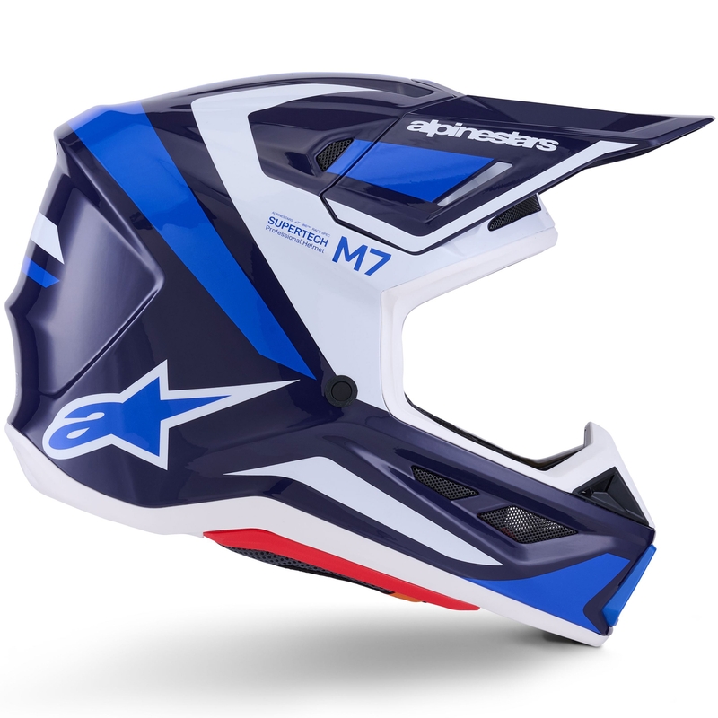 Cască motocross Alpinestars SM7 Rise albastru-alb