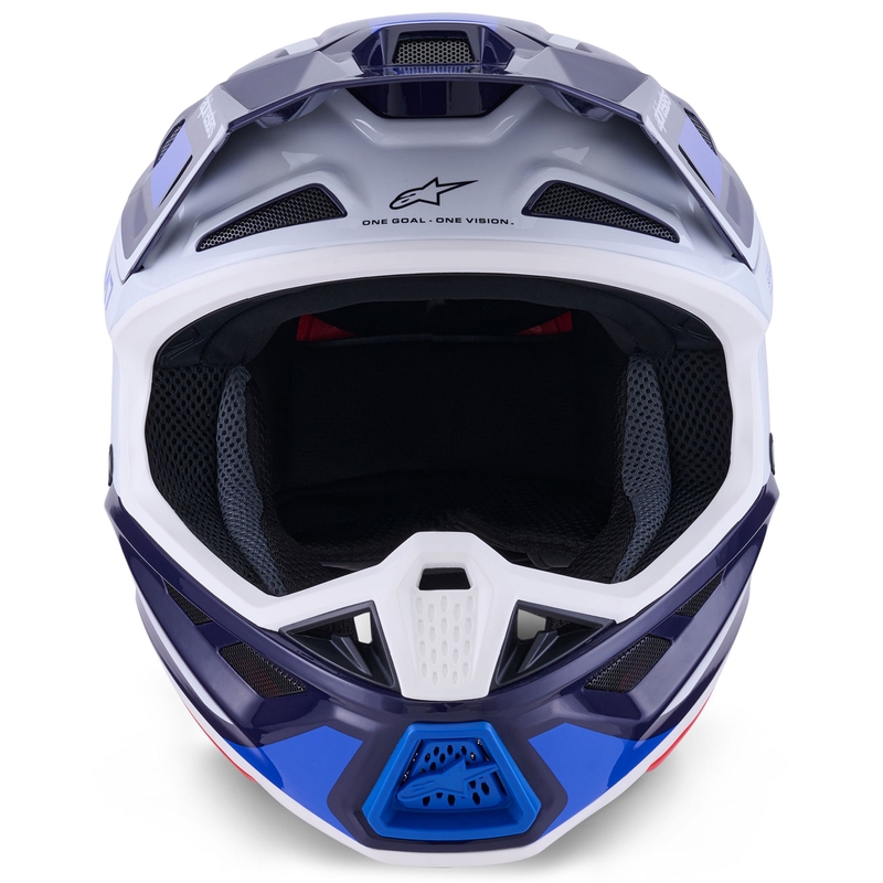 Cască motocross Alpinestars SM7 Rise albastru-alb