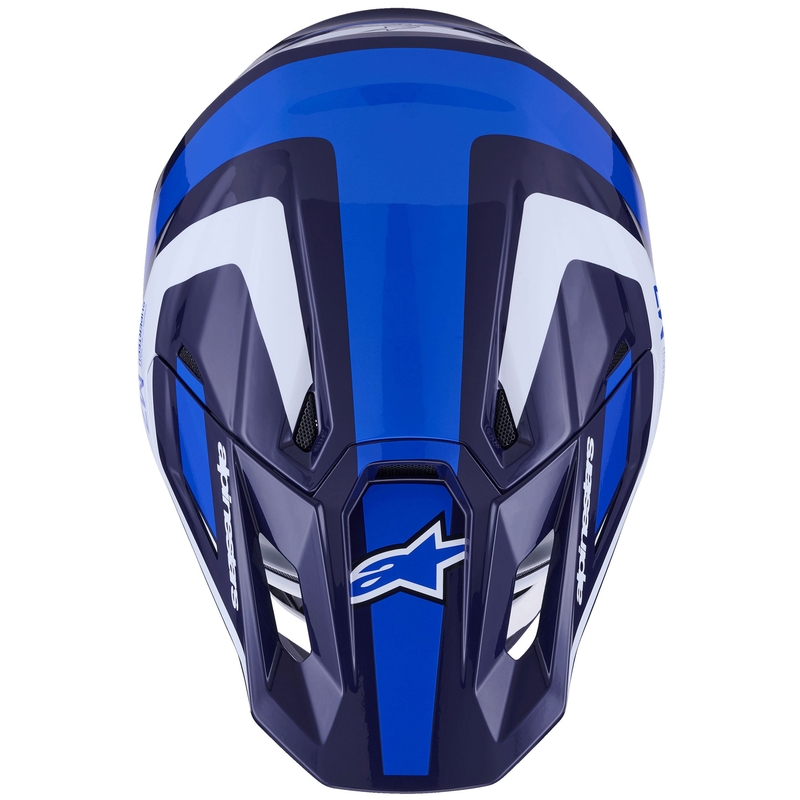 Cască motocross Alpinestars SM7 Rise albastru-alb