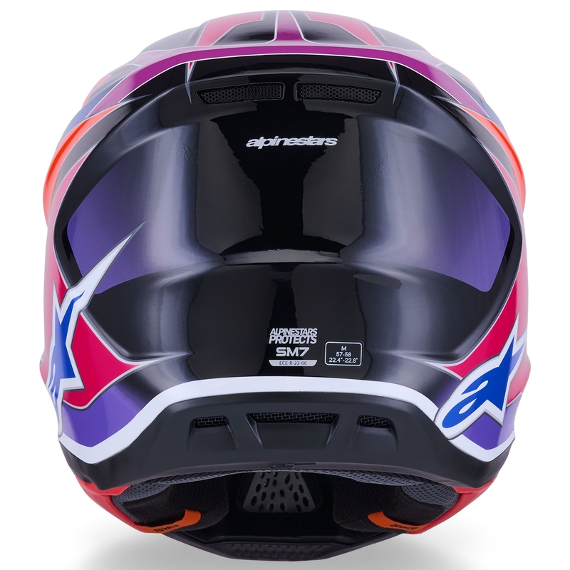 Cască motocross Alpinestars SM7 Fuse albastru-violet-roz