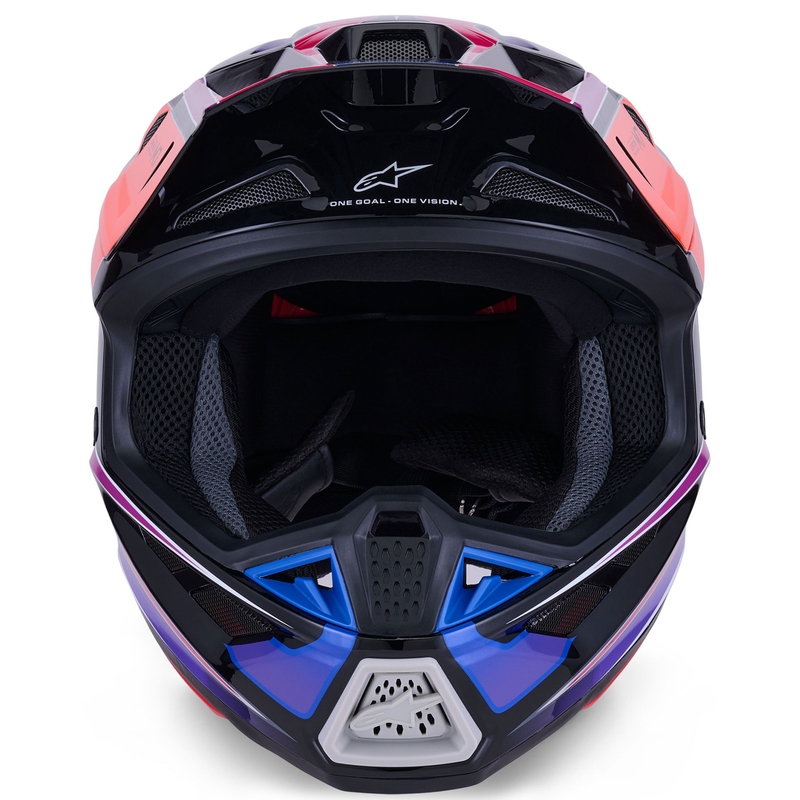Cască motocross Alpinestars SM7 Fuse albastru-violet-roz