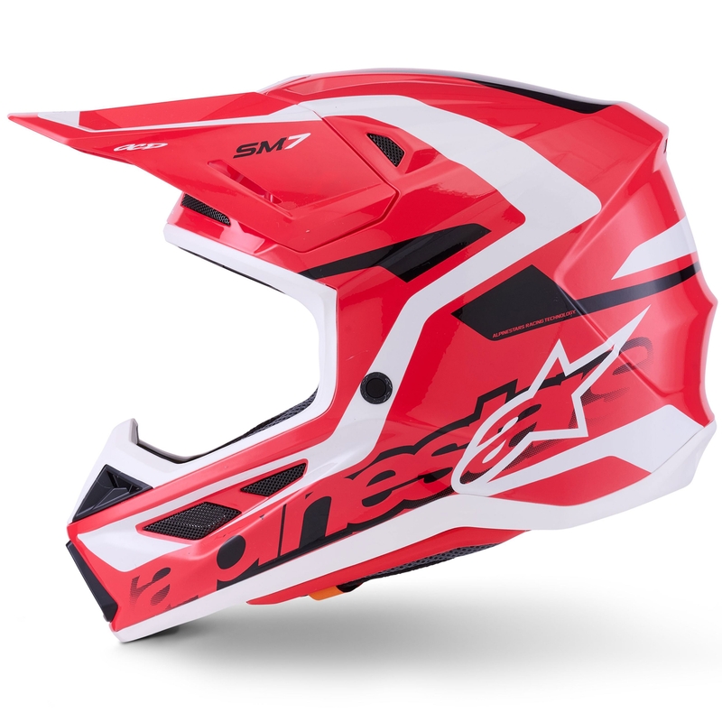 Cască motocross Alpinestars SM7 Deed roșu-negru-alb