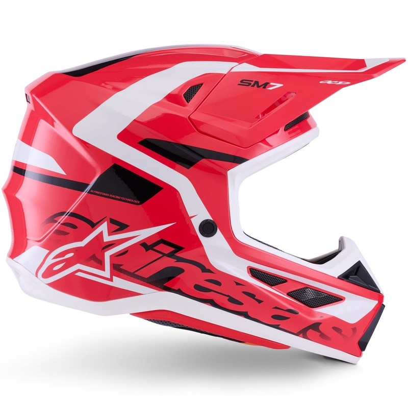 Cască motocross Alpinestars SM7 Deed roșu-negru-alb