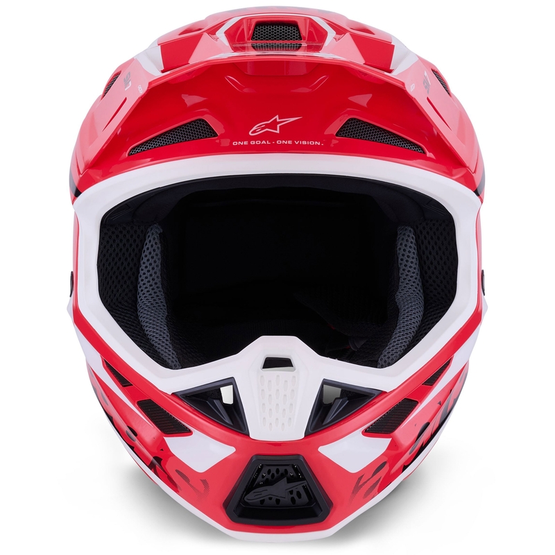 Cască motocross Alpinestars SM7 Deed roșu-negru-alb
