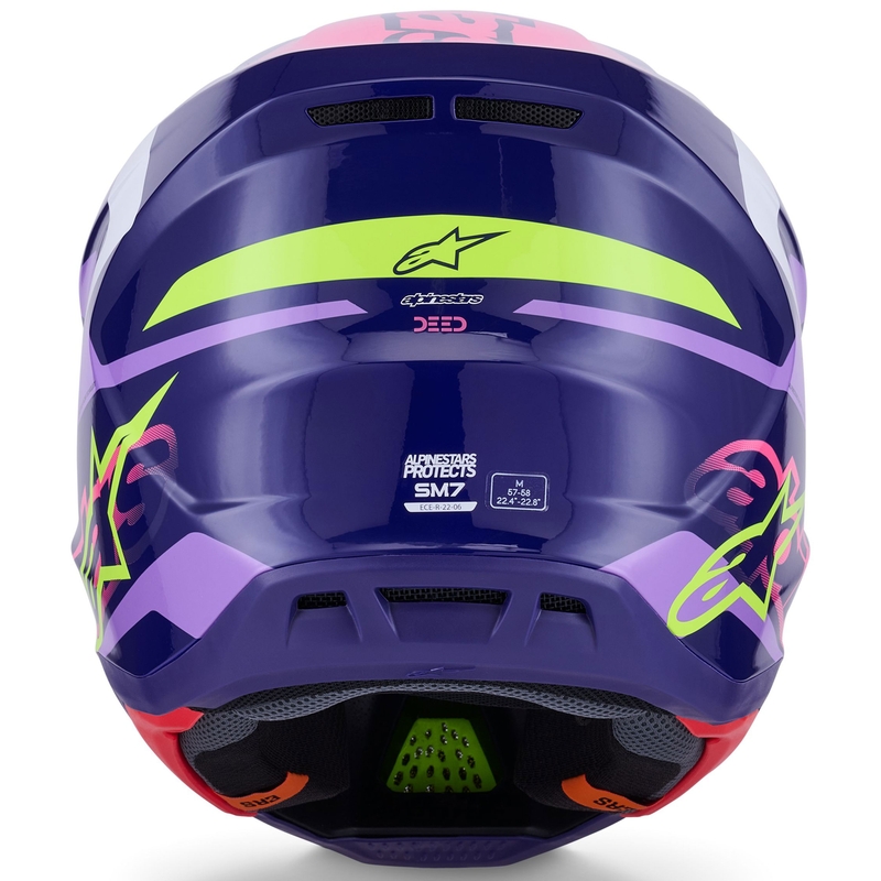 Cască motocross Alpinestars SM7 Deed violet-roz-alb-galben fluo