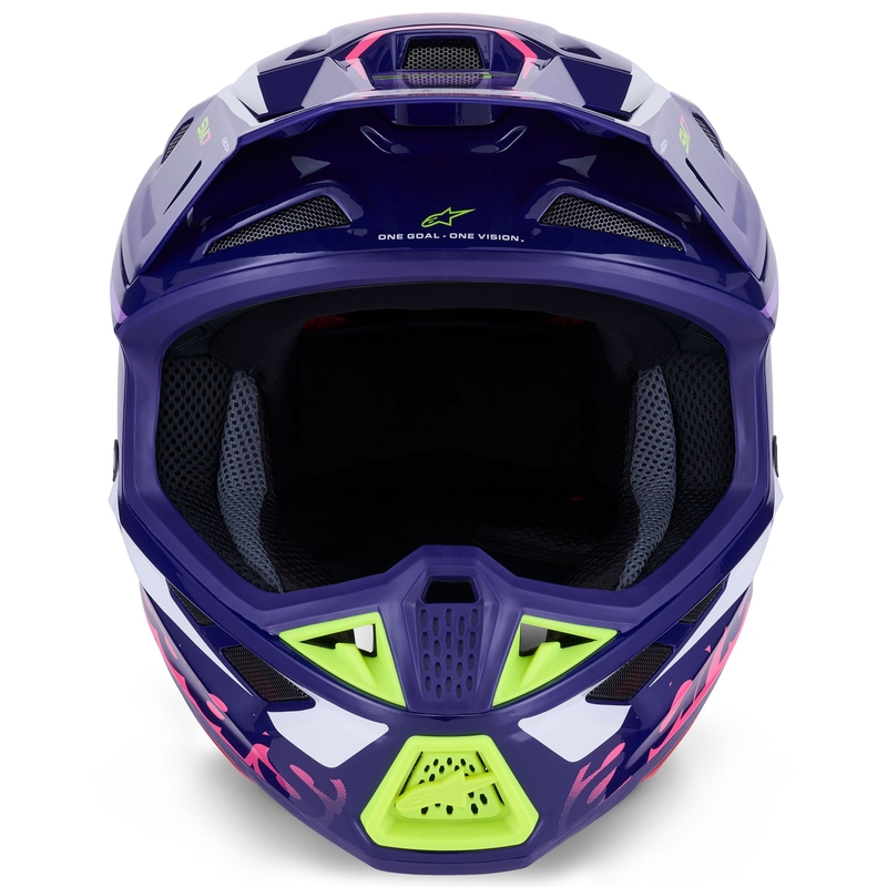 Cască motocross Alpinestars SM7 Deed violet-roz-alb-galben fluo