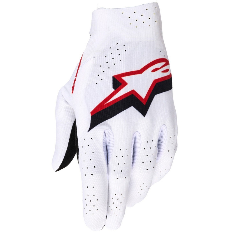 Mănuși motocross Alpinestars Supertech MX alb-negru-roșu