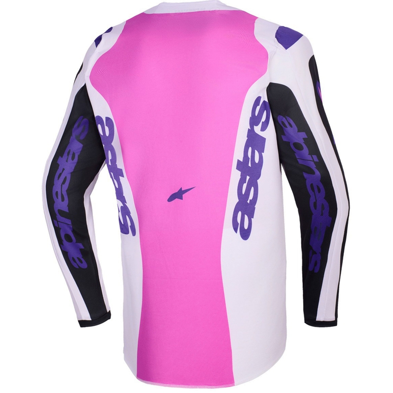 Tricou motocross Alpinestars Fluid Grid negru-gri deschis-violet