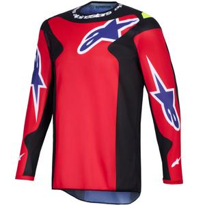 Tricou motocross Alpinestars Fluid Grid roșu-negru-violet-galben