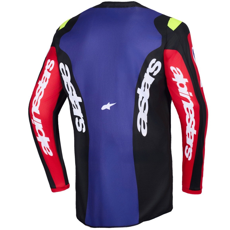 Tricou motocross Alpinestars Fluid Grid roșu-negru-violet-galben