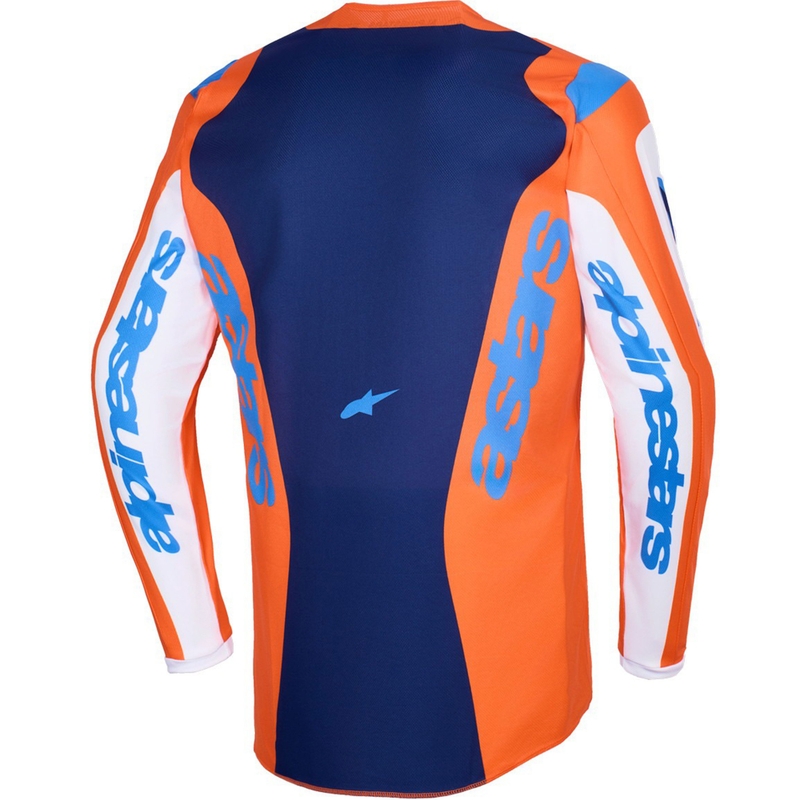 Tricou motocross Alpinestars Fluid Grid portocaliu-albastru