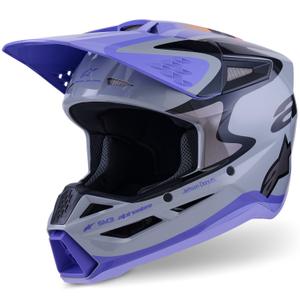 Cască motocross Alpinestars S-M3 JETT LAWRENCE ediție copii gri-violet-negru
