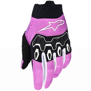 Mănuși motocross Alpinestars Stella Full Bore V2 pentru femei, alb-roz fluo-negru