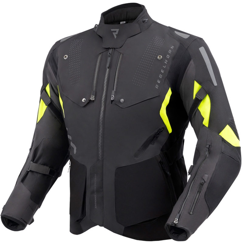 Jacheta moto Rebelhorn Hiker IV negru-antracit-galben fluo