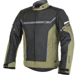 Geacă de motocicletă Ayrton Bullet II Flow verde închis-gri-negru