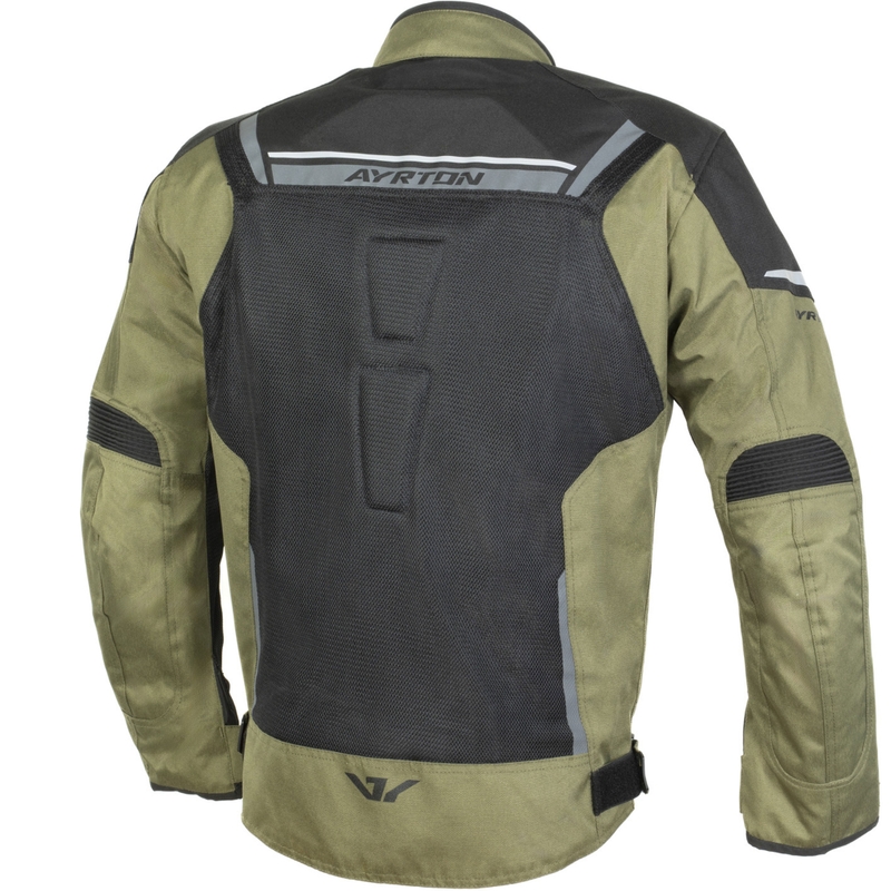 Geacă de motocicletă Ayrton Bullet II Flow verde închis-gri-negru