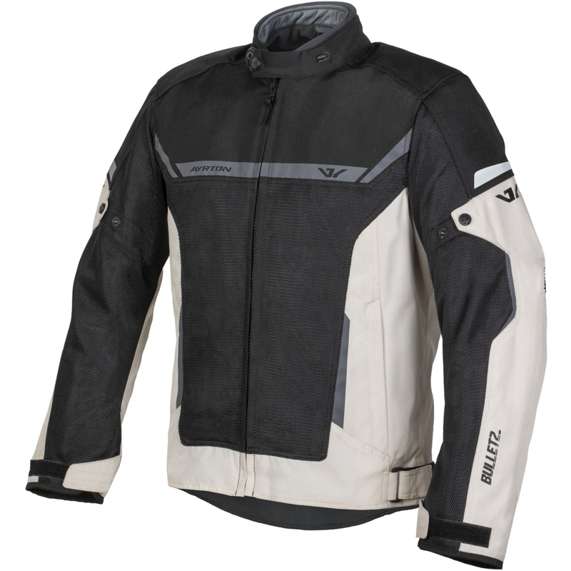 Geacă de motocicletă Ayrton Bullet II Flow crem-nisipiu-gri-negru