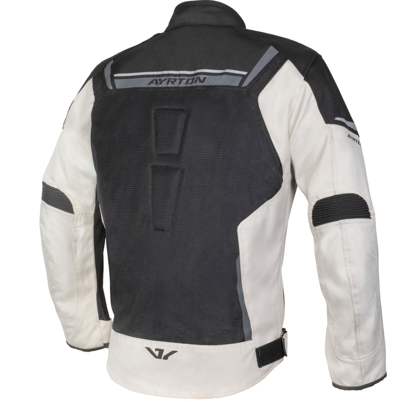 Geacă de motocicletă Ayrton Bullet II Flow crem-nisipiu-gri-negru