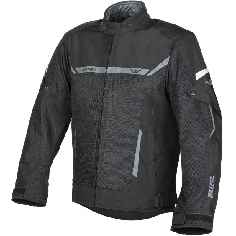 Geacă de motocicletă Ayrton Bullet II Flow negru-gri închis