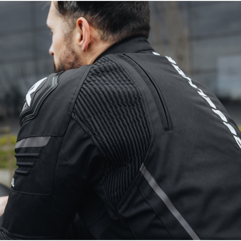 Geacă de motocicletă Rebelhorn Vandal negru-alb