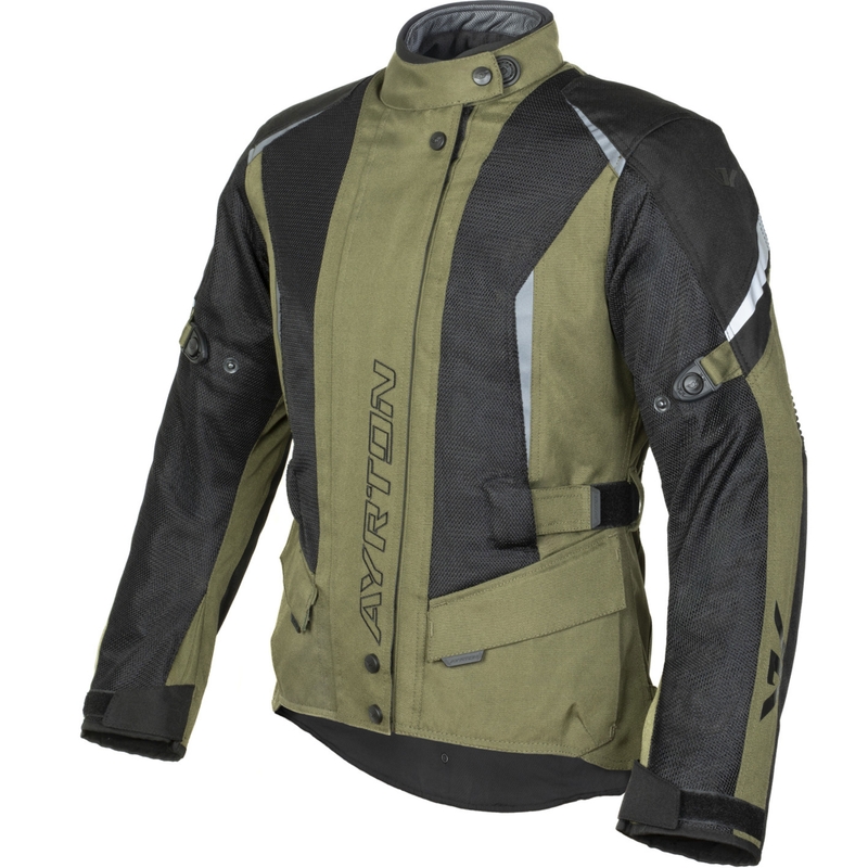 Geacă de motocicletă pentru femei Ayrton Teressa II Flow verde închis-negru