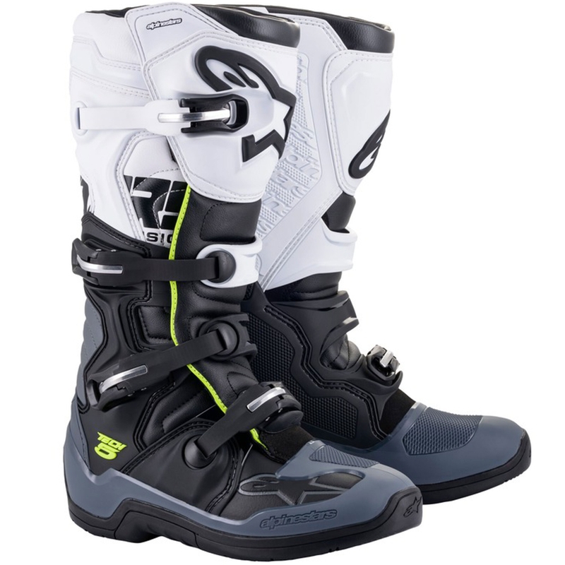 Ghete moto Alpinestars TECH 5 negru-gri-alb-galben fluo