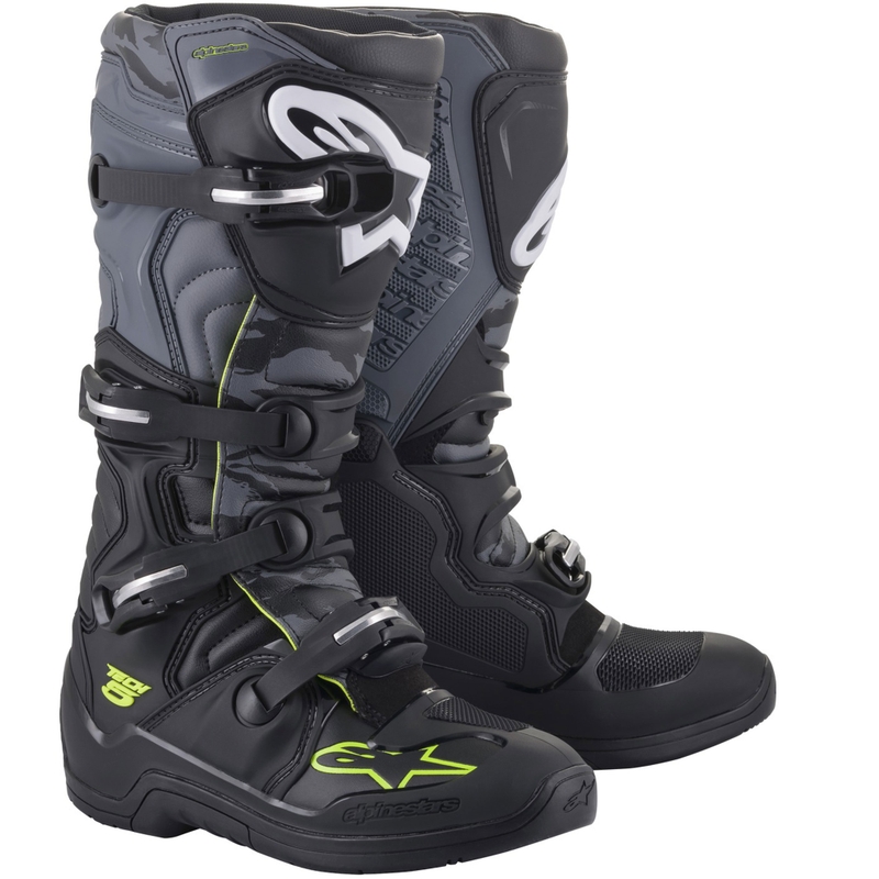 Ghete moto Alpinestars TECH 5 negru-gri-galben fluo