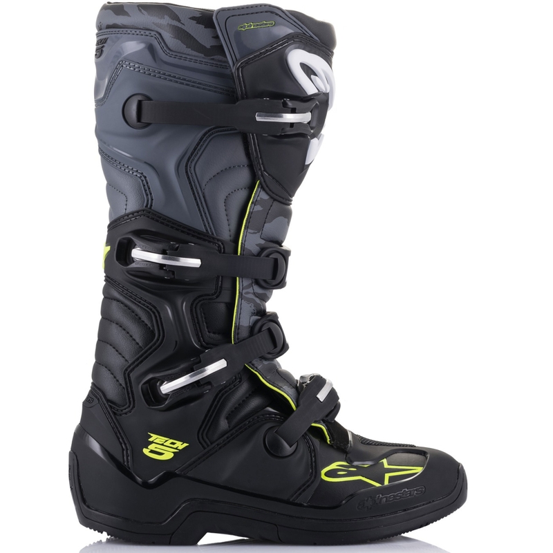 Ghete moto Alpinestars TECH 5 negru-gri-galben fluo
