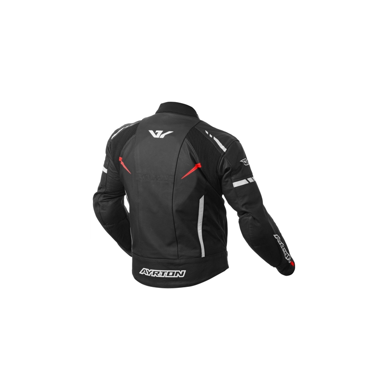 Ayrton Raptor negru-alb-alb-roșu-fluo jacheta de motociclete