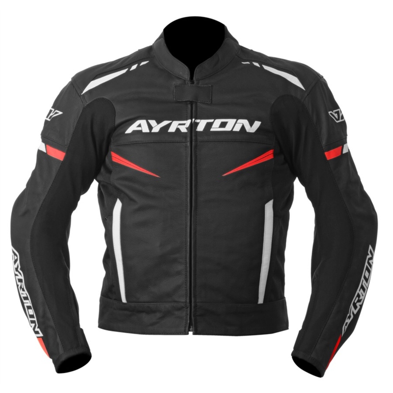 Ayrton Raptor negru-alb-alb-roșu-fluo jacheta de motociclete