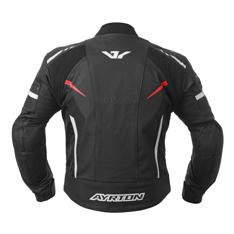 Ayrton Raptor negru-alb-alb-roșu-fluo jacheta de motociclete