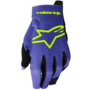 Mănuși motocross Alpinestars Radar Youth Kids, violet-galben fluo
