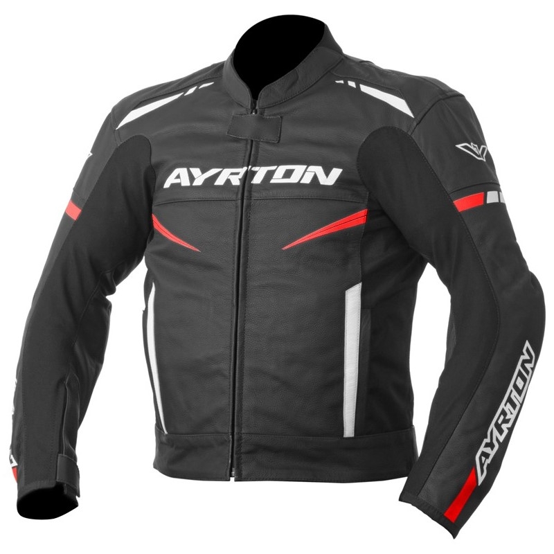 Ayrton Raptor negru-alb-alb-roșu-fluo jacheta de motociclete