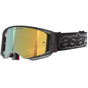 Ochelari motocross Alpinestars Supertech Vision Vista negri cu lentilă aurie oglindită