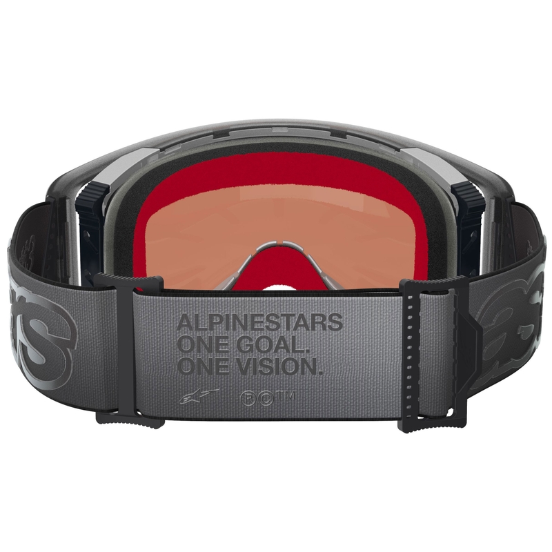 Ochelari motocross Alpinestars Supertech Vision Vista negri cu lentilă aurie oglindită