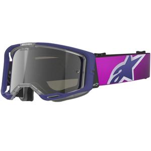 Ochelari motocross Alpinestars Vision 8 Corp violet-transparenti cu lentilă argintie oglindită