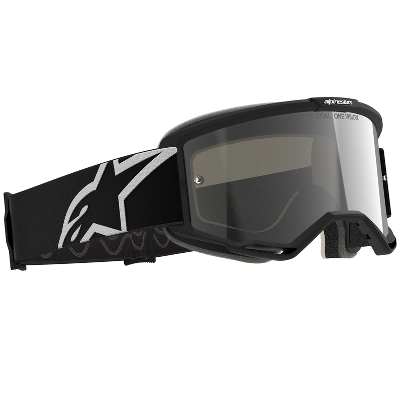 Ochelari motocross Alpinestars Vision 5 Corp negri cu lentilă transparentă