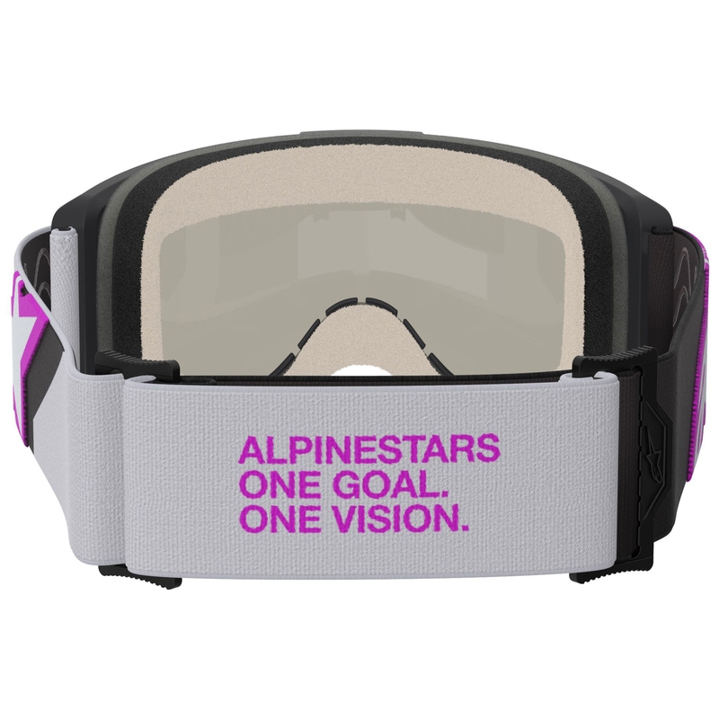 Ochelari motocross Alpinestars Vision 5 Corp negru-gri-violet-alb cu lentilă argintie oglindită