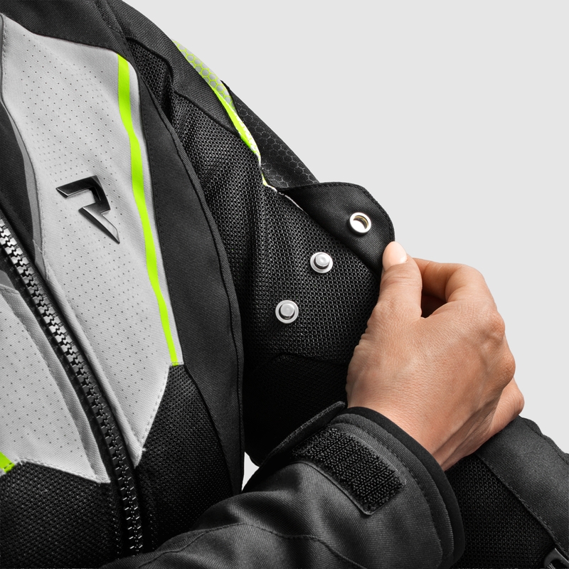 Geaca moto dama Rebelhorn Hiflow V negru-gri-galben fluo