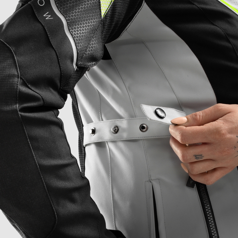 Geaca moto dama Rebelhorn Hiflow V negru-gri-galben fluo