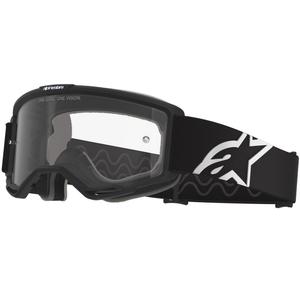 Ochelari motocross Alpinestars Vision OTG negru-alb cu lentilă transparentă