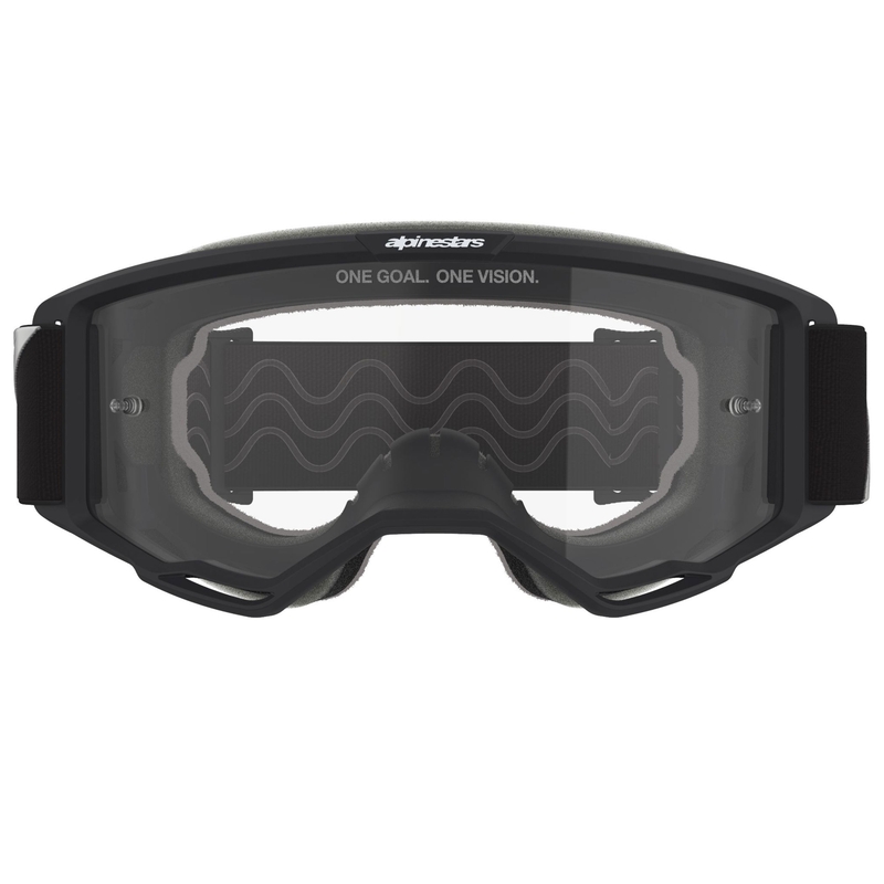Ochelari motocross Alpinestars Vision OTG negru-alb cu lentilă transparentă