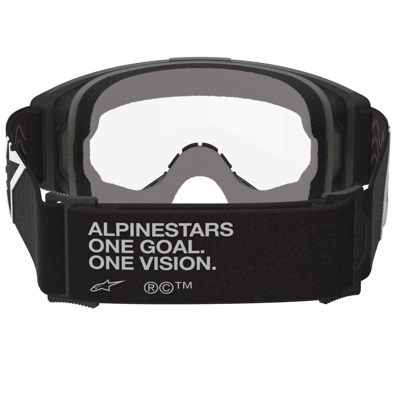 Ochelari motocross Alpinestars Vision OTG negru-alb cu lentilă transparentă