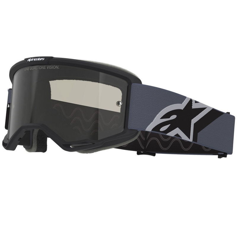 Ochelari motocross Alpinestars Vision Sand negru-gri cu lentile fumurii închise