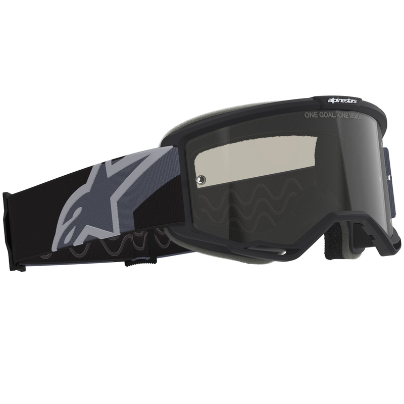Ochelari motocross Alpinestars Vision Sand negru-gri cu lentile fumurii închise