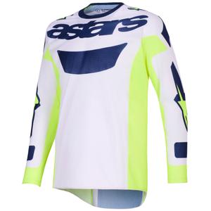 Tricou motocross Alpinestars Racer Air Riway gri deschis-galben fluo-albastru
