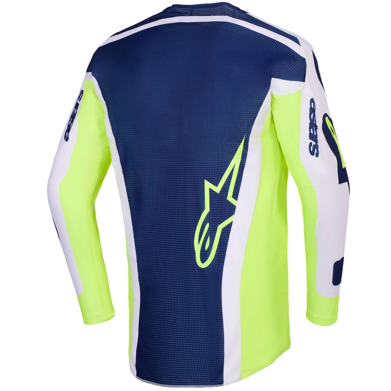 Tricou motocross Alpinestars Racer Air Riway gri deschis-galben fluo-albastru